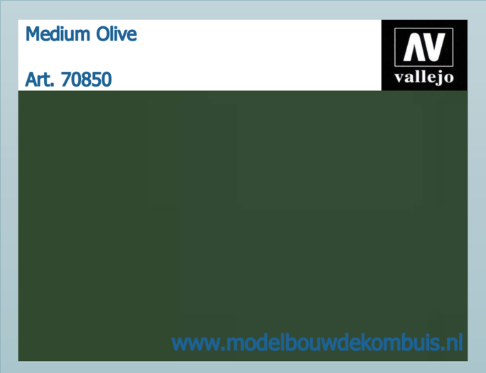 Vallejo Model Color 70850 Medium Olive – 17 Ml Acrylfarbe Für Modellbau & Miniaturen, Hoch Pigmentiert, Wasserbasiert