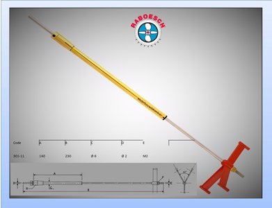 140 mm - M2 - 6mm Schroefas.