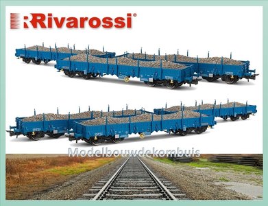 3-unit set flat wagons