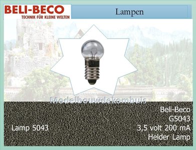 Lampje 3,5 volt 200 mA. Helder.