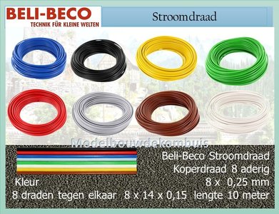 8 Aderig Koper 0,25 mm 10 mtr.