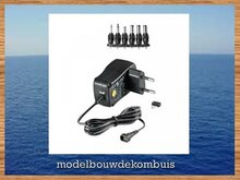 Adapter 100-240 V. DC 3 - 12 Volt 600 mA.